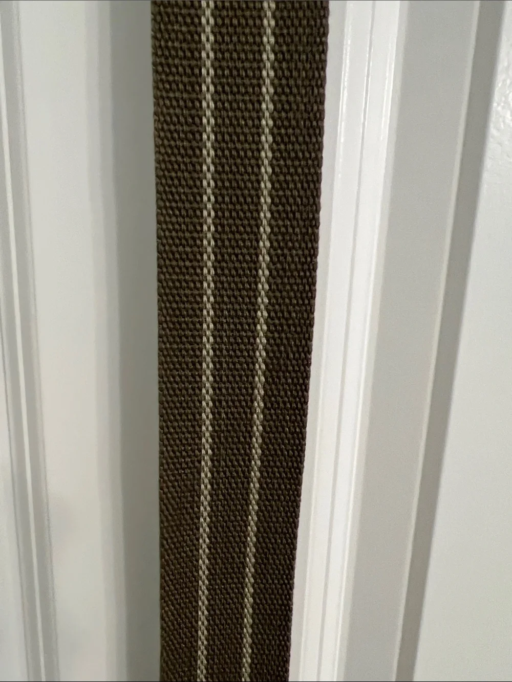 Olive Green Striped Long Fabric Belt